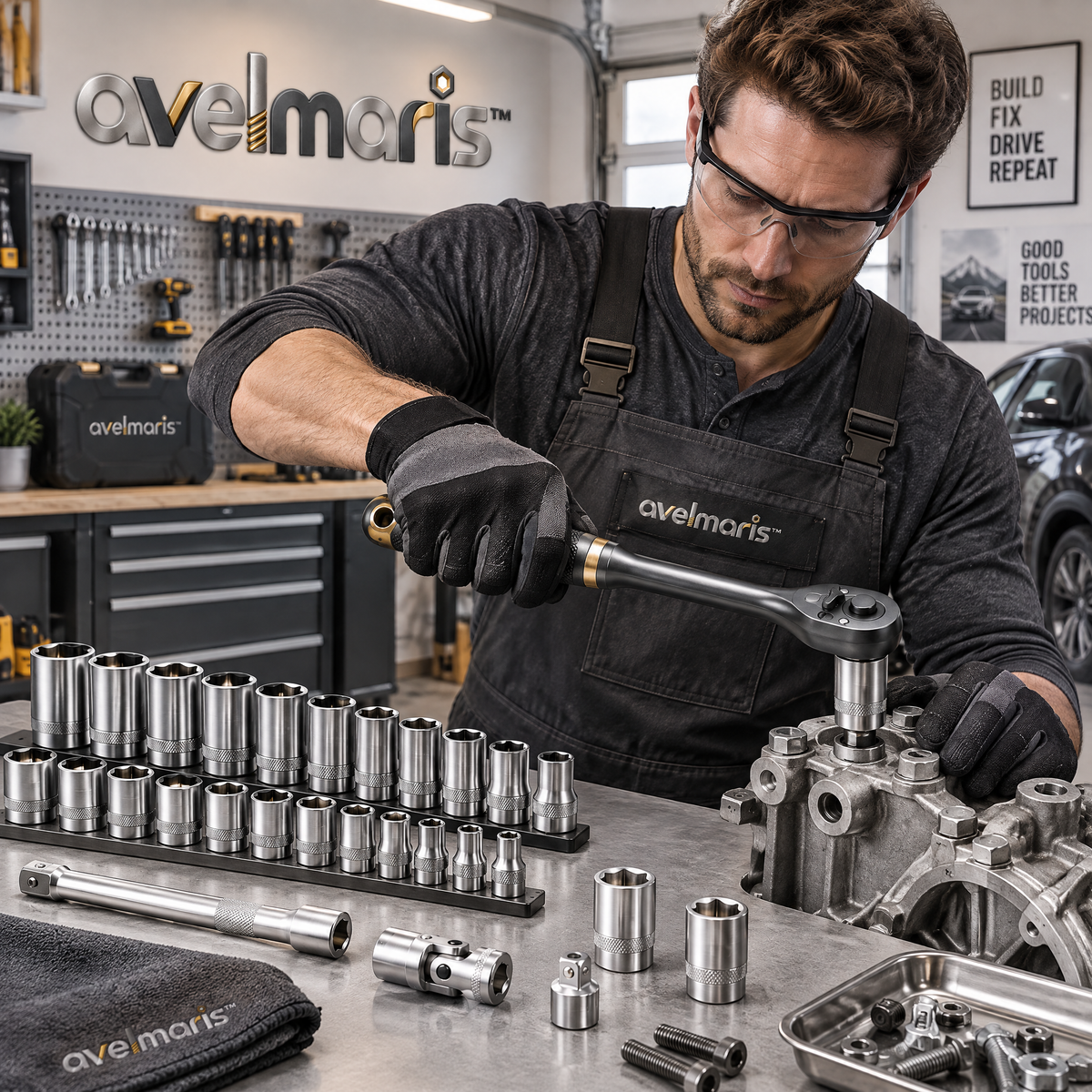Avelmaris™ Complete Ratchet & Socket Tool Set