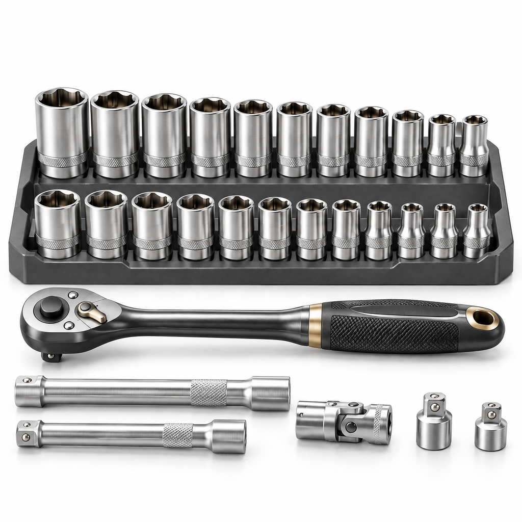 Avelmaris™ Complete Ratchet & Socket Tool Set