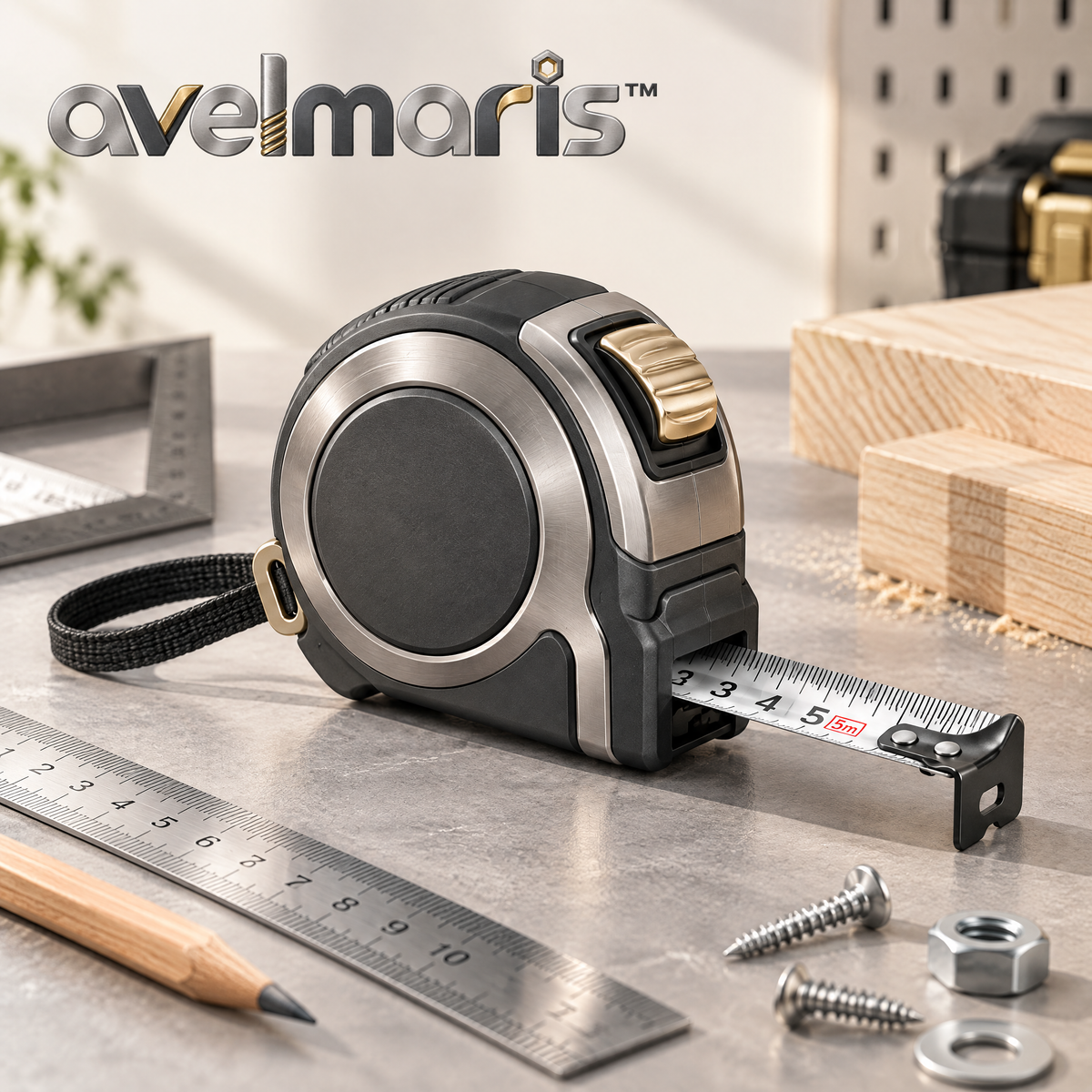 Avelmaris™ Heavy-Duty Retractable Tape Measure