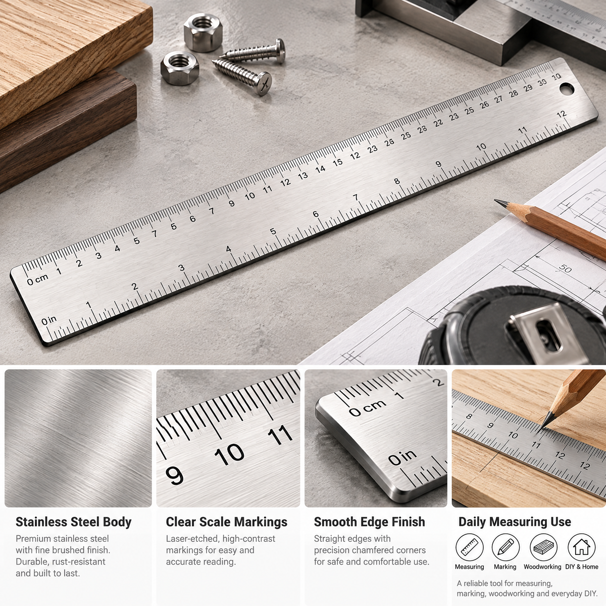 Avelmaris™ Stainless Steel Precision Ruler