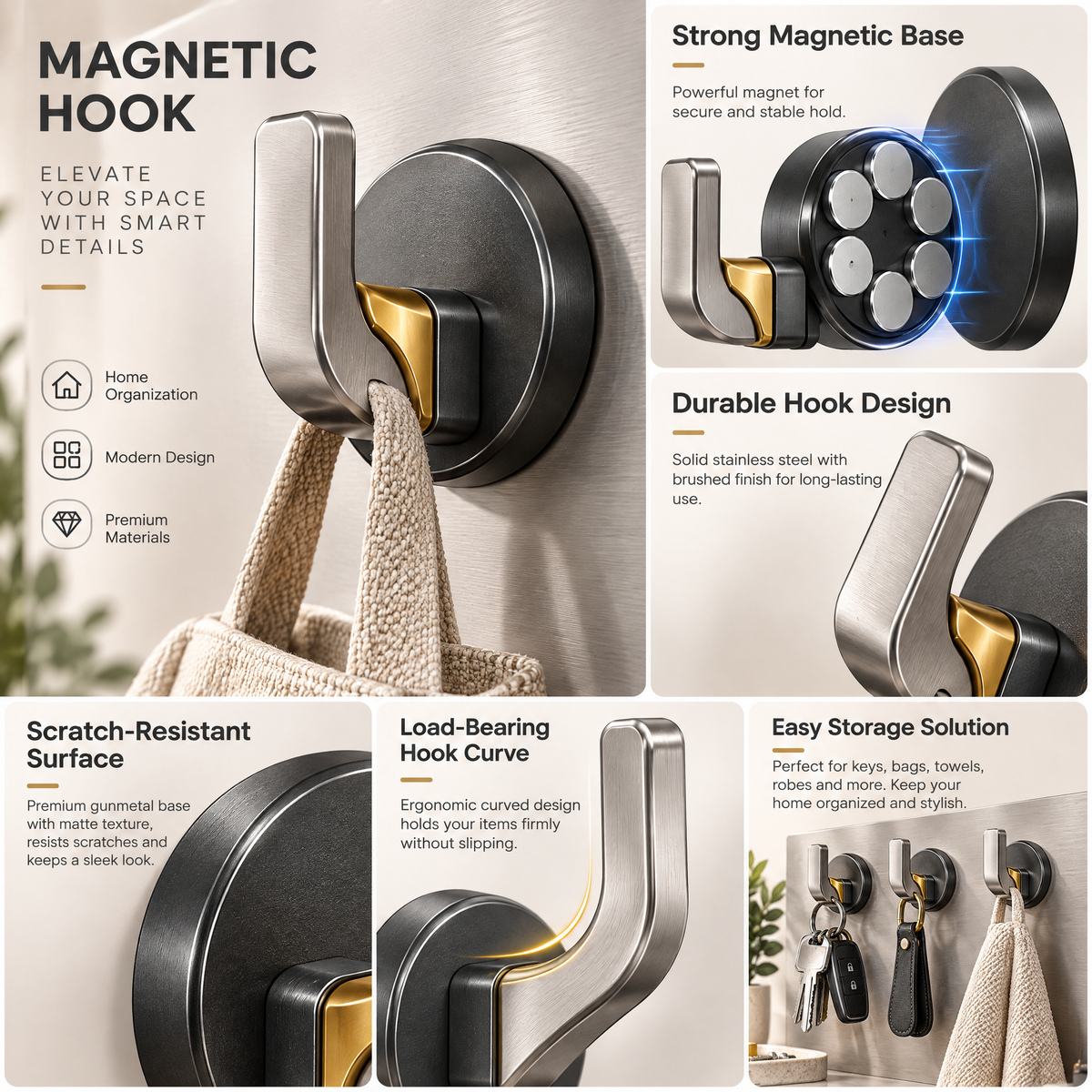 Avelmaris™ Adhesive Wall Hook Set