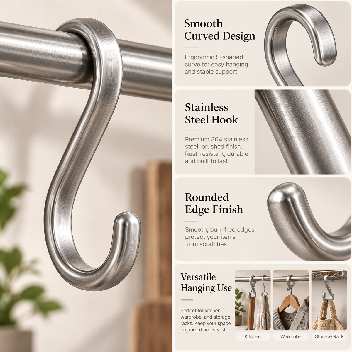 Avelmaris™ Stainless Steel S Hook Set