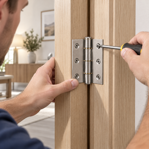 Avelmaris™ Brushed Stainless Steel Door Hinge Set